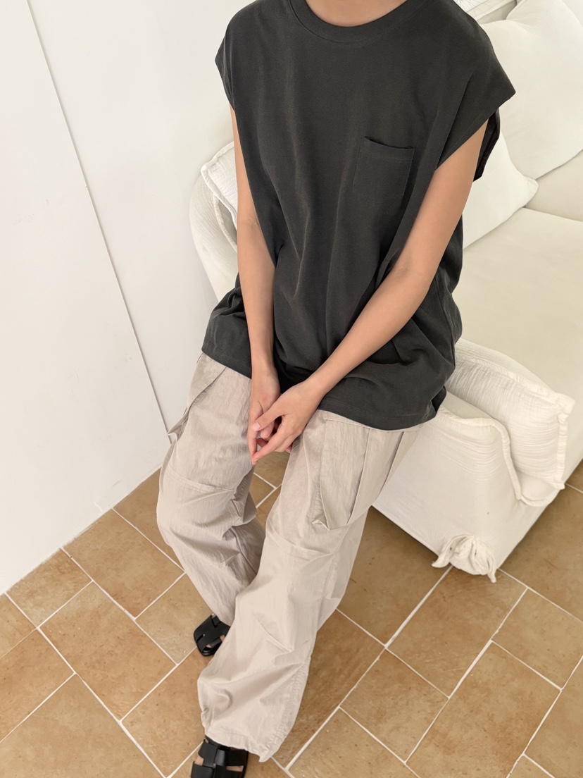 GRADE韓國代購㊣女士新款推薦25春夏休閑時尚熱賣吊帶背心口袋GRADE吊帶/背心