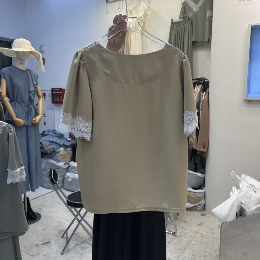 MARIGOLD韓國代購㊣女士新款休閑25春夏推薦人氣襯衫蕾絲衫MARIGOLD襯衫/蕾絲衫