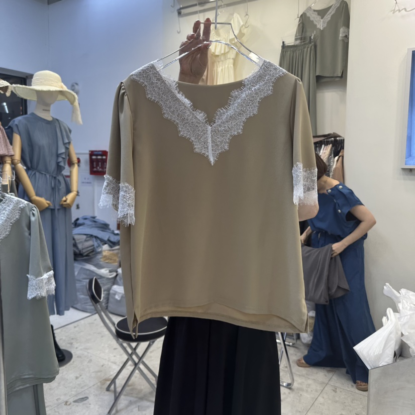 MARIGOLD韓國代購㊣女士新款休閑25春夏推薦人氣襯衫蕾絲衫MARIGOLD襯衫/蕾絲衫圖色3