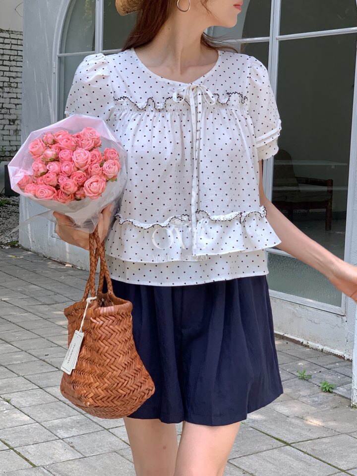 OVE東大門㊣代購女士新品推薦時尚熱賣休閑人氣職業襯衫蕾絲衫OVE襯衫/蕾絲衫
