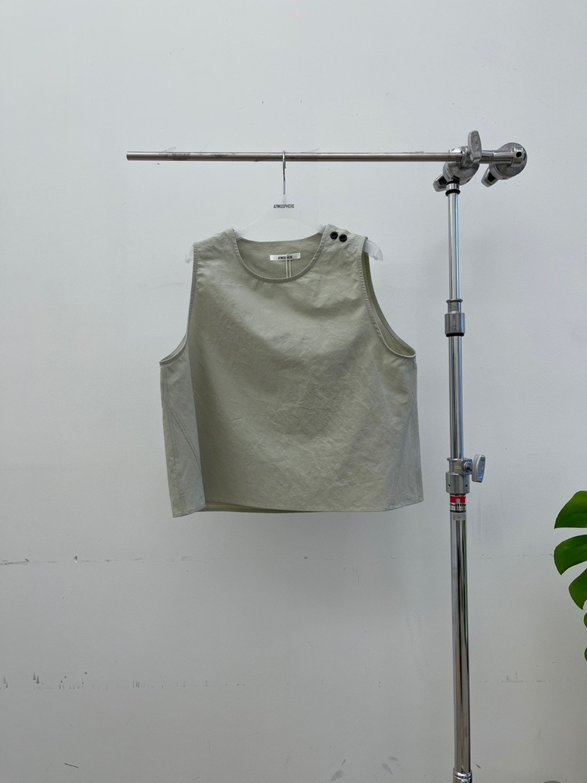 ATMOSPHERE東大門㊣代購女裝新品真品熱賣25春夏吊帶背心亞麻布ATMOSPHERE/BLING吊帶/背心圖色2