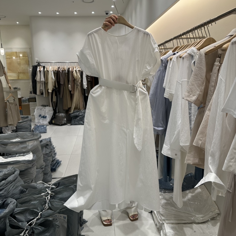 BLUEI-D東大門㊣實拍女士新品熱賣25春夏職業連衣裙含腰帶Blue i-d連衣裙圖色2
