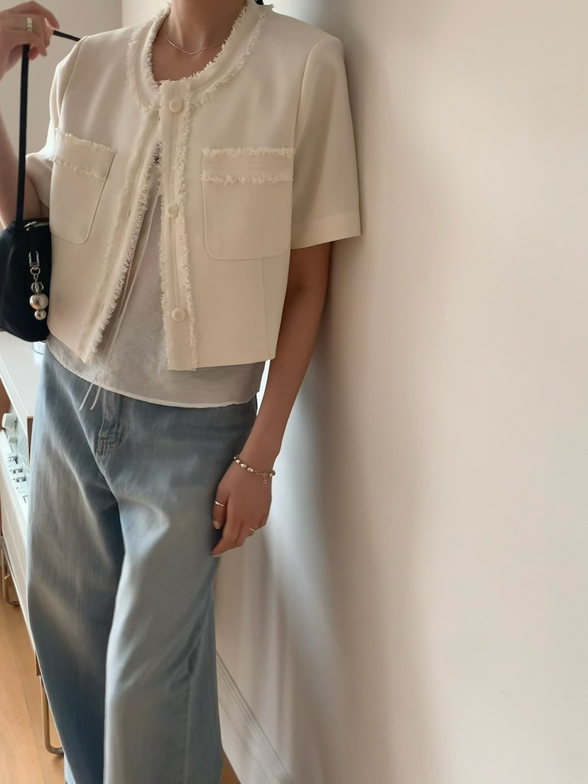 SORBET東大門㊣實拍女裝新品職業推薦真品熱賣人氣25春夏夾克SORBET/flat white夾克