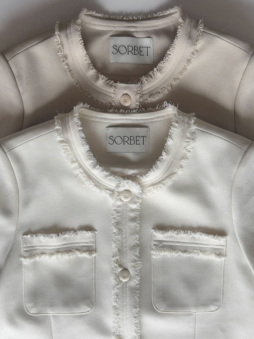 SORBET東大門㊣實拍女裝新品職業推薦真品熱賣人氣25春夏夾克SORBET/flat white夾克