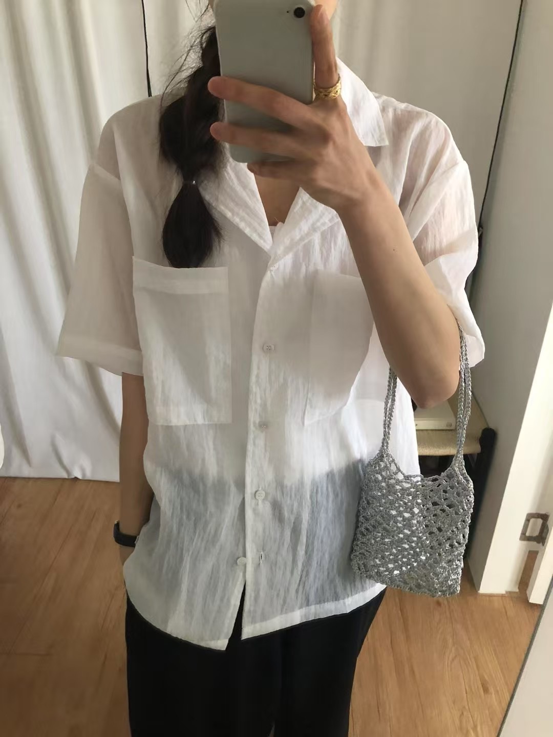 FOR.NEED韓國直郵㊣女士新品職業休閑熱賣25春夏襯衫蕾絲衫FOR.NEED襯衫/蕾絲衫