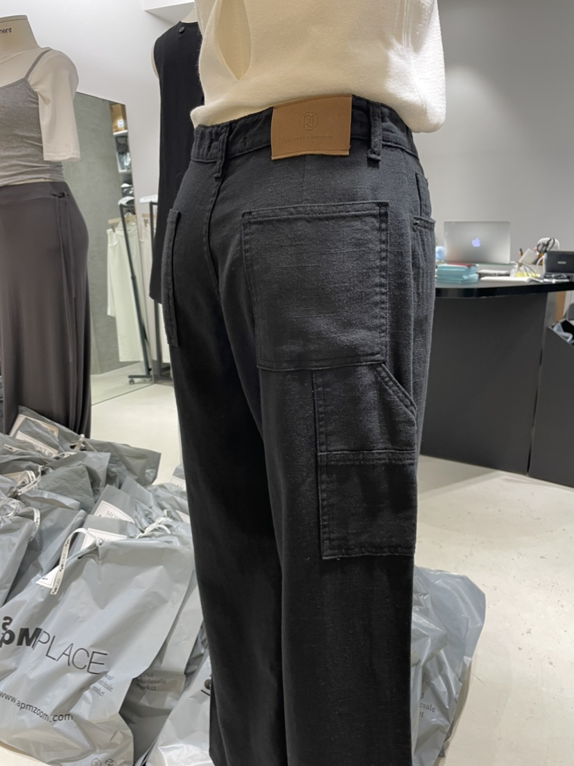 MOMENT東大門㊣代購女裝新品時尚休閑推薦真品25春夏牛仔褲棉質MOMENT/RECOVER牛仔褲