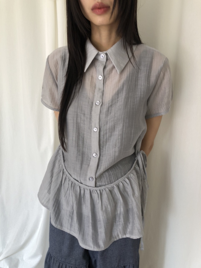 FLASH韓國直郵㊣女士新款職業人氣真品推薦時尚25春夏襯衫蕾絲衫FLASH襯衫/蕾絲衫