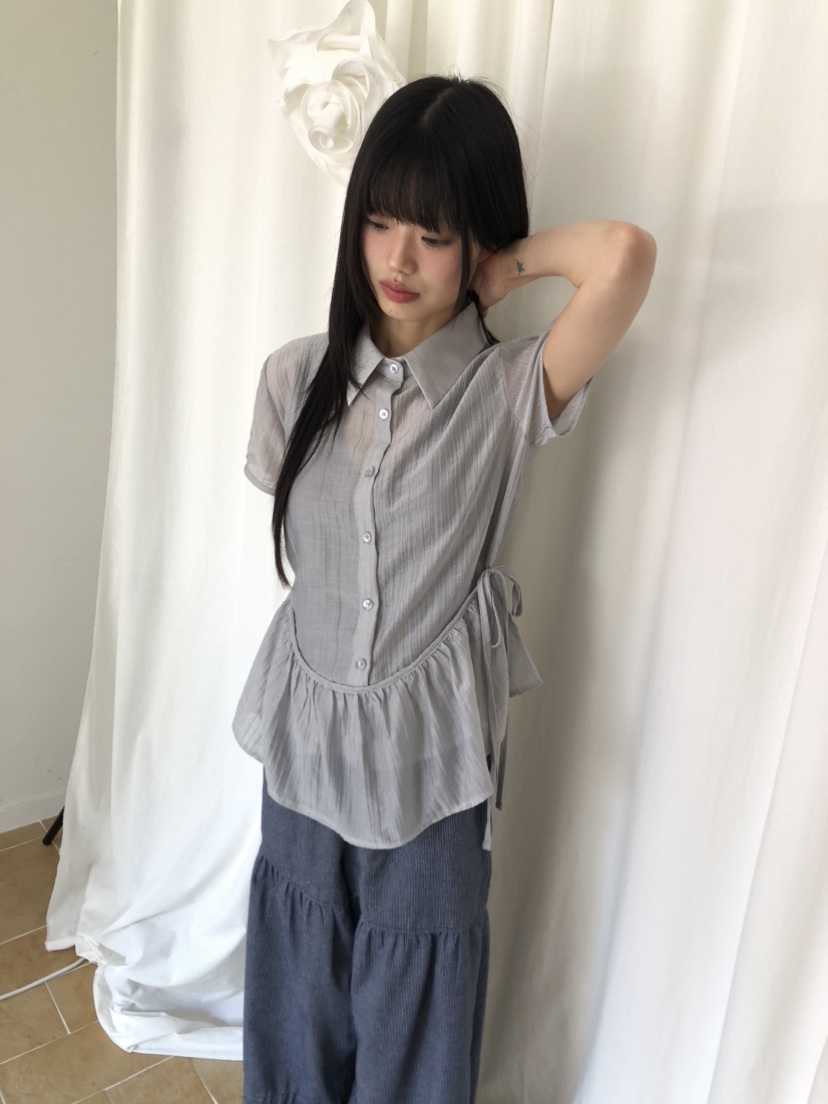 FLASH韓國直郵㊣女士新款職業人氣真品推薦時尚25春夏襯衫蕾絲衫FLASH襯衫/蕾絲衫