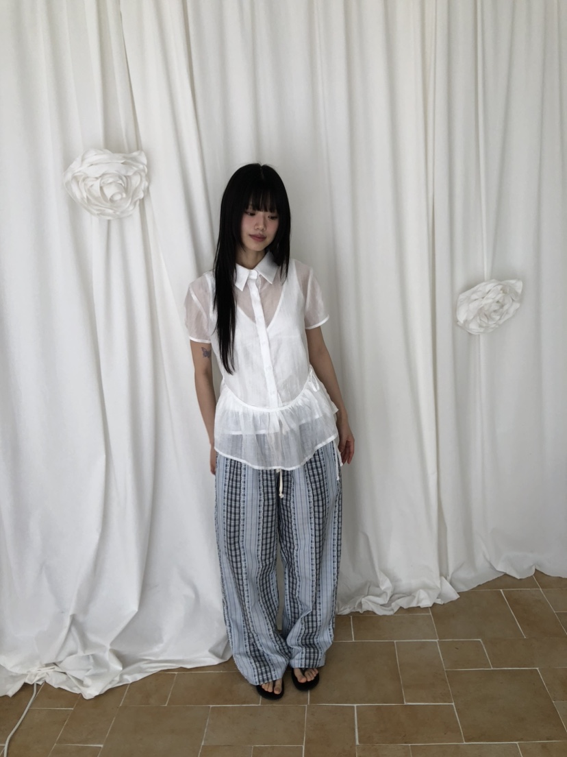 FLASH韓國直郵㊣女士新款職業人氣真品推薦時尚25春夏襯衫蕾絲衫FLASH襯衫/蕾絲衫