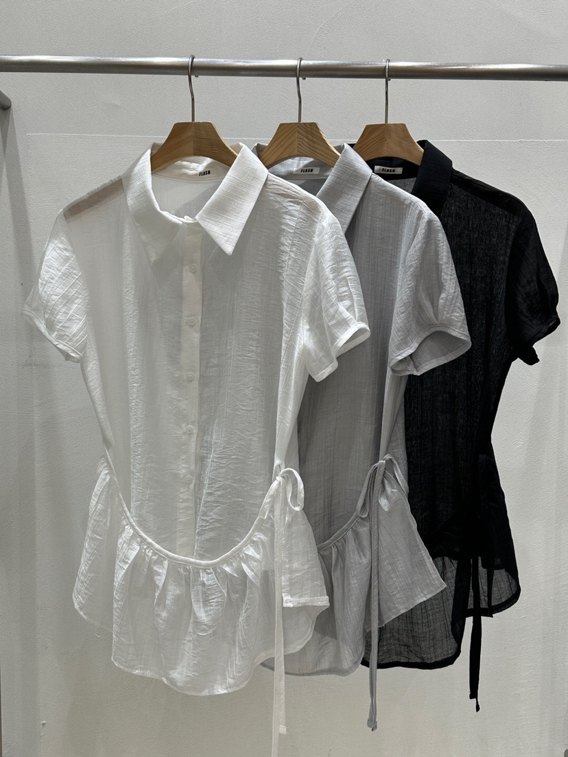 FLASH韓國直郵㊣女士新款職業人氣真品推薦時尚25春夏襯衫蕾絲衫FLASH襯衫/蕾絲衫