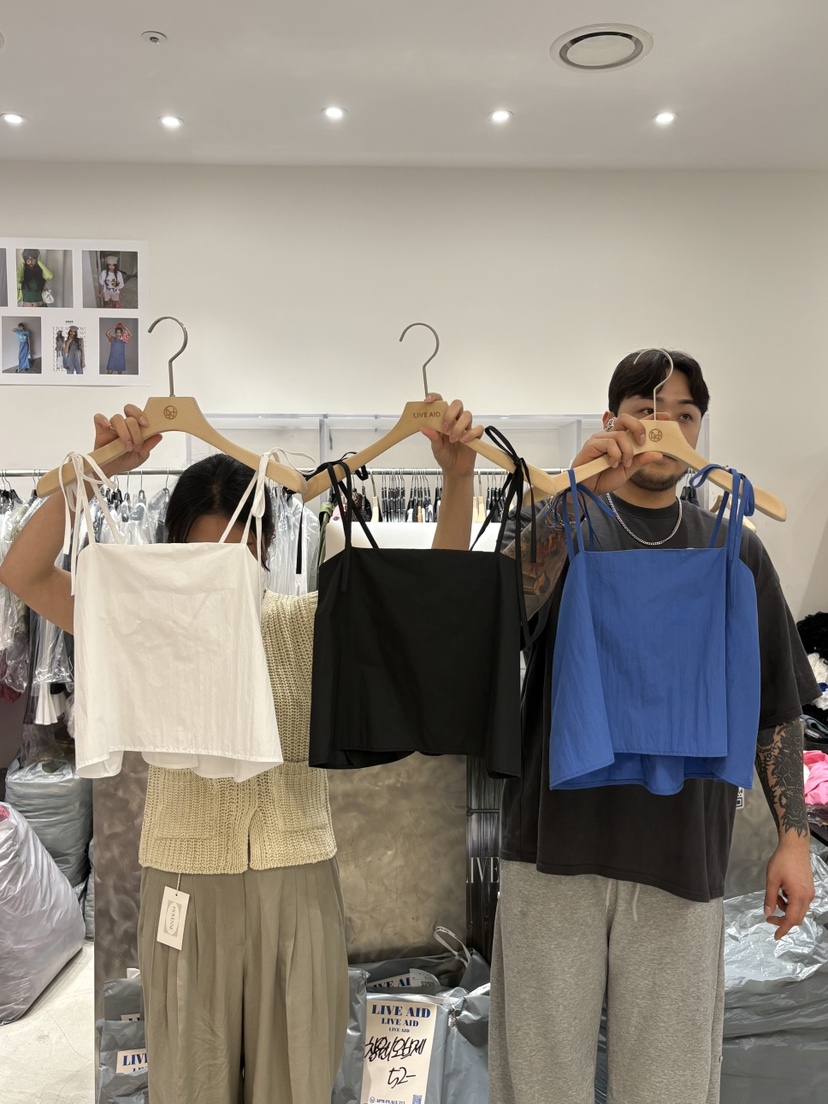 LIVE AID-P韓國代購㊣女裝新品職業推薦熱賣25春夏吊帶背心LIVE AID吊帶/背心