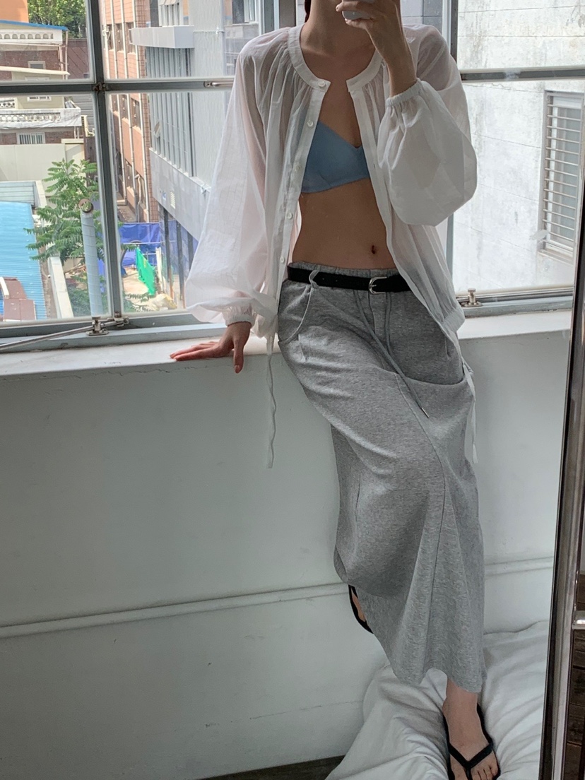 UNBOUND韓國代購㊣女裝新款人氣真品時尚休閑25春夏長裙不含腰帶UNBOUND長裙