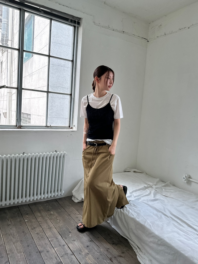 UNBOUND韓國代購㊣女裝新款人氣真品時尚休閑25春夏長裙不含腰帶UNBOUND長裙