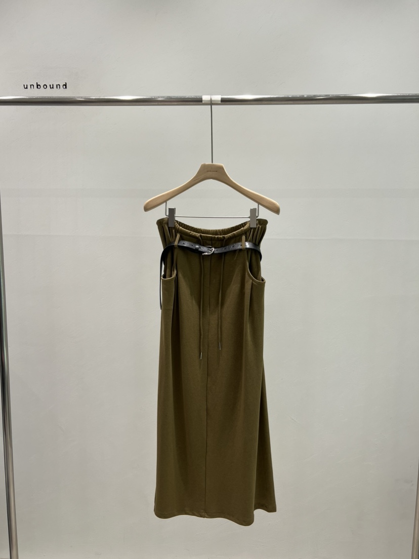 UNBOUND韓國代購㊣女裝新款人氣真品時尚休閑25春夏長裙不含腰帶UNBOUND長裙