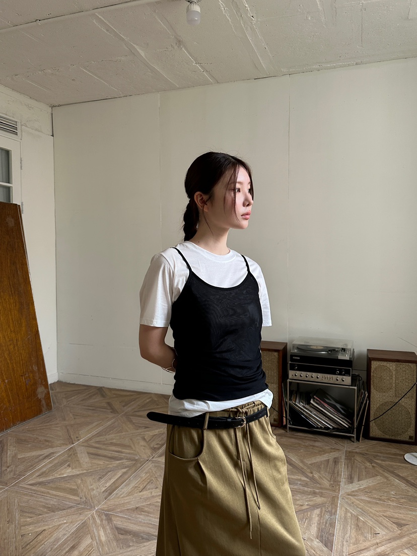 UNBOUND東大門㊣實拍女士新品休閑真品熱賣25春夏吊帶背心褶皺UNBOUND吊帶/背心