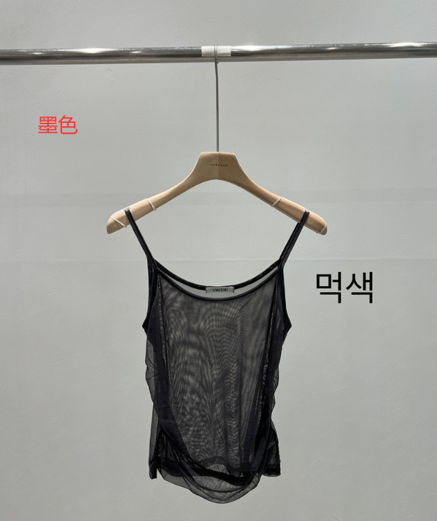 UNBOUND東大門㊣實拍女士新品休閑真品熱賣25春夏吊帶背心褶皺UNBOUND吊帶/背心圖色2墨色