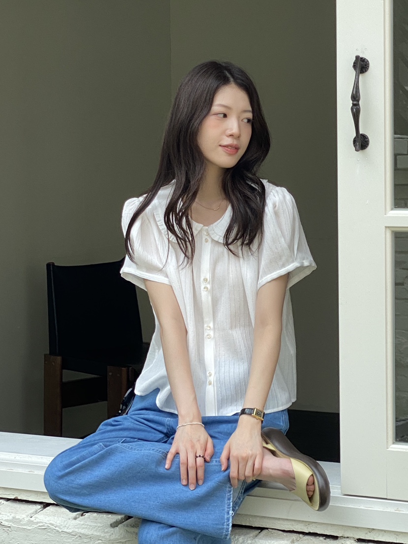 ERUME韓國代購㊣女士新品推薦休閑熱賣真品25春夏襯衫蕾絲衫ERUME襯衫/蕾絲衫