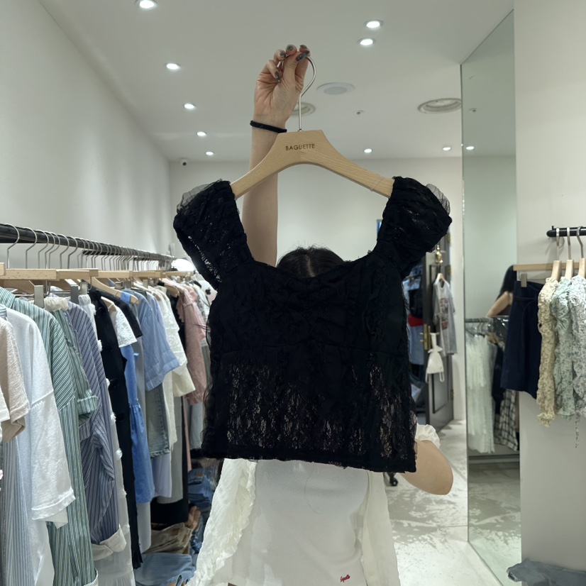 BAGUETTE東大門㊣代購女士新品25春夏休閑吊帶背心荷葉邊蕾絲BAGUETTE吊帶/背心圖色2