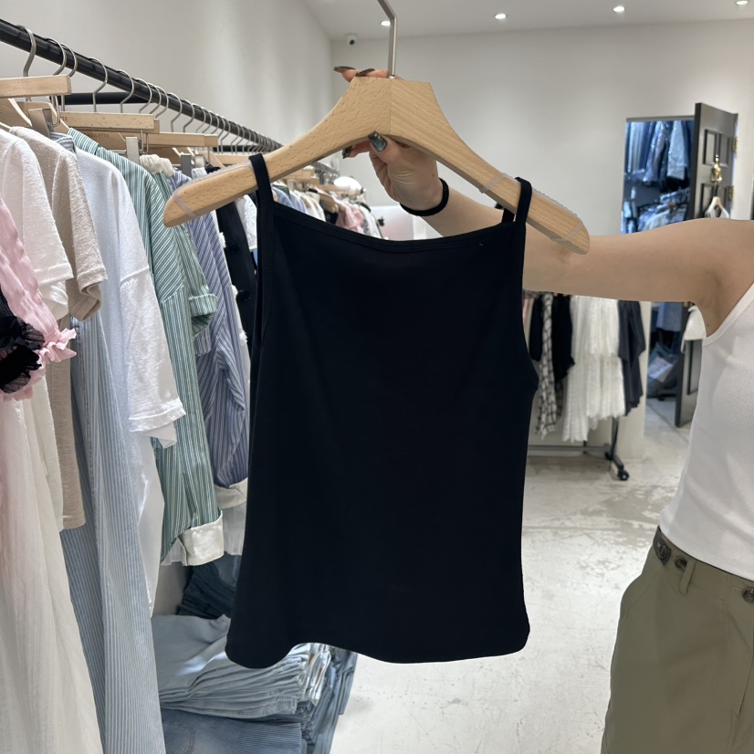 BAGUETTE東大門㊣實拍女士新品熱賣休閑25春夏吊帶背心刺繡BAGUETTE吊帶/背心