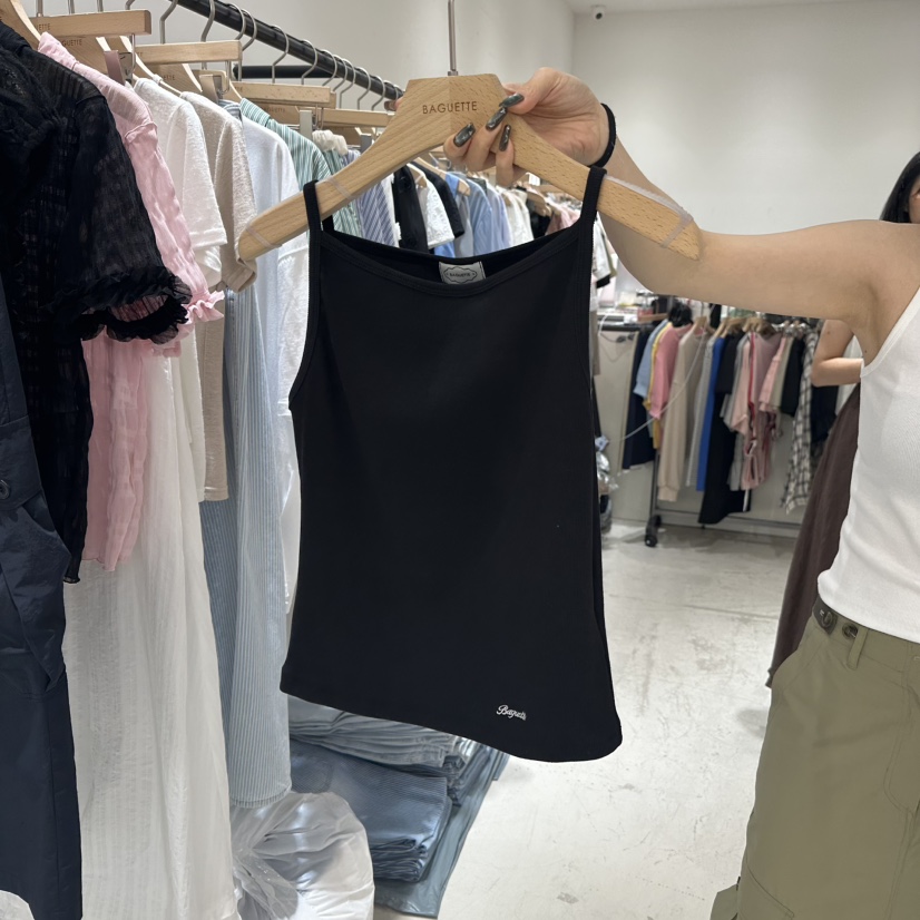 BAGUETTE東大門㊣實拍女士新品熱賣休閑25春夏吊帶背心刺繡BAGUETTE吊帶/背心圖色3