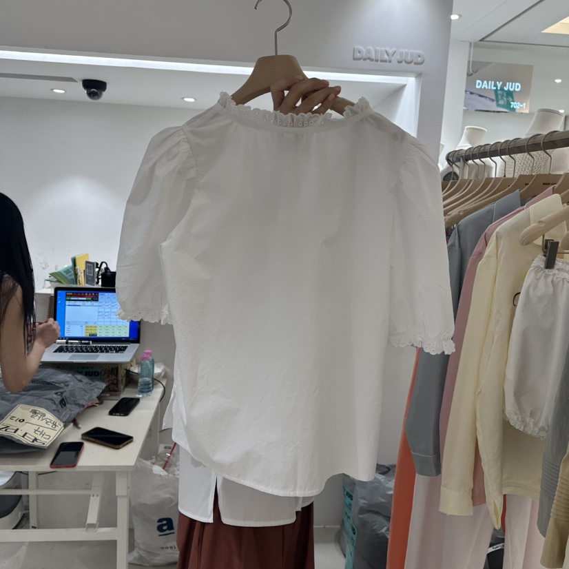 DAILYJUD東大門㊣實拍女裝新款休閑時尚推薦人氣襯衫蕾絲衫DAILY JUD襯衫/蕾絲衫