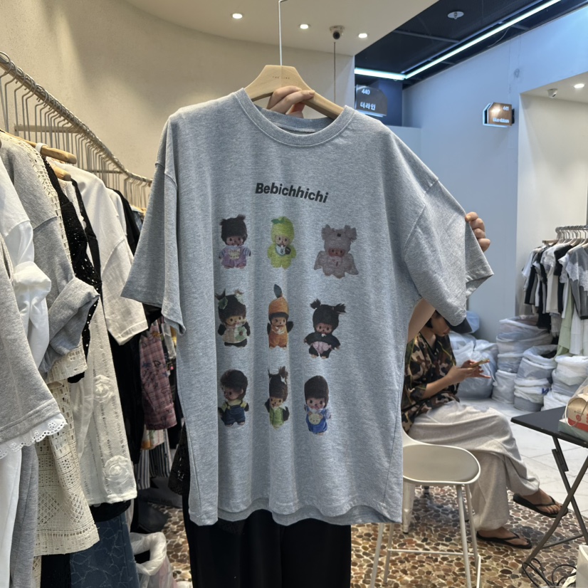 THE LINE-Q韓國代購㊣女裝新品人氣熱賣休閑時尚25春夏T恤THE LINE-qT恤圖色2