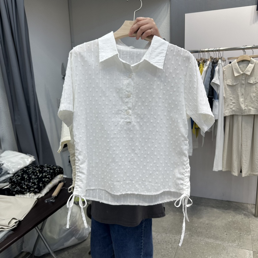 BLOOM東大門㊣實拍女士新款職業25春夏休閑熱賣人氣襯衫蕾絲衫BLOOM-Q襯衫/蕾絲衫圖色2
