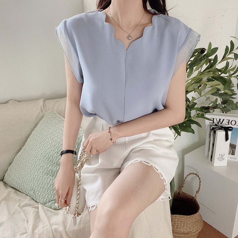 BLUE RIBBON東大門㊣代購女裝新品25春夏時尚職業襯衫蕾絲衫BLUE RIBBON襯衫/蕾絲衫