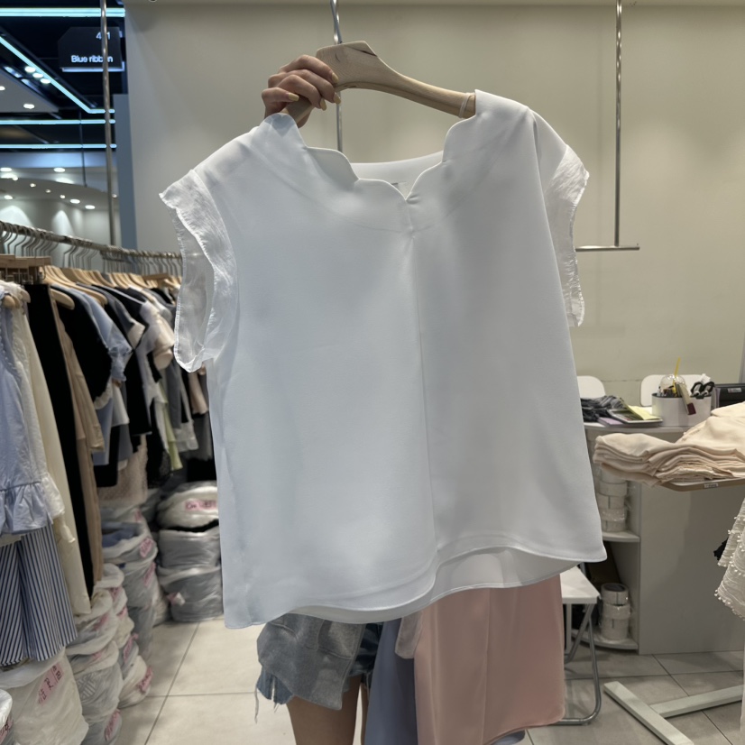 BLUE RIBBON東大門㊣代購女裝新品25春夏時尚職業襯衫蕾絲衫BLUE RIBBON襯衫/蕾絲衫圖色1