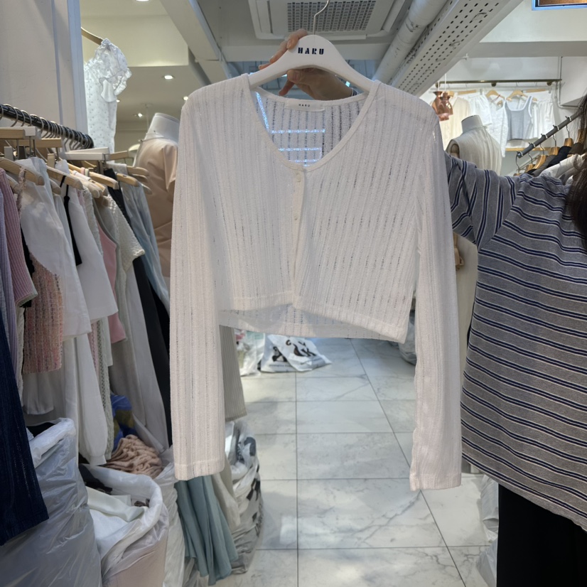 HARU韓國代購㊣女裝新品人氣推薦25春夏熱賣時尚針織衫開衫HARU針織衫圖色1