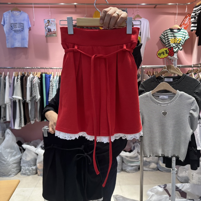 K STORY東大門㊣實拍女士新品休閑25春夏熱賣真品短褲含腰繩K STORY短褲