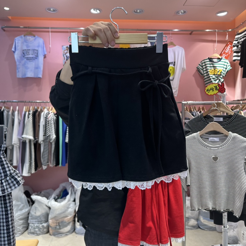 K STORY東大門㊣實拍女士新品休閑25春夏熱賣真品短褲含腰繩K STORY短褲圖色2
