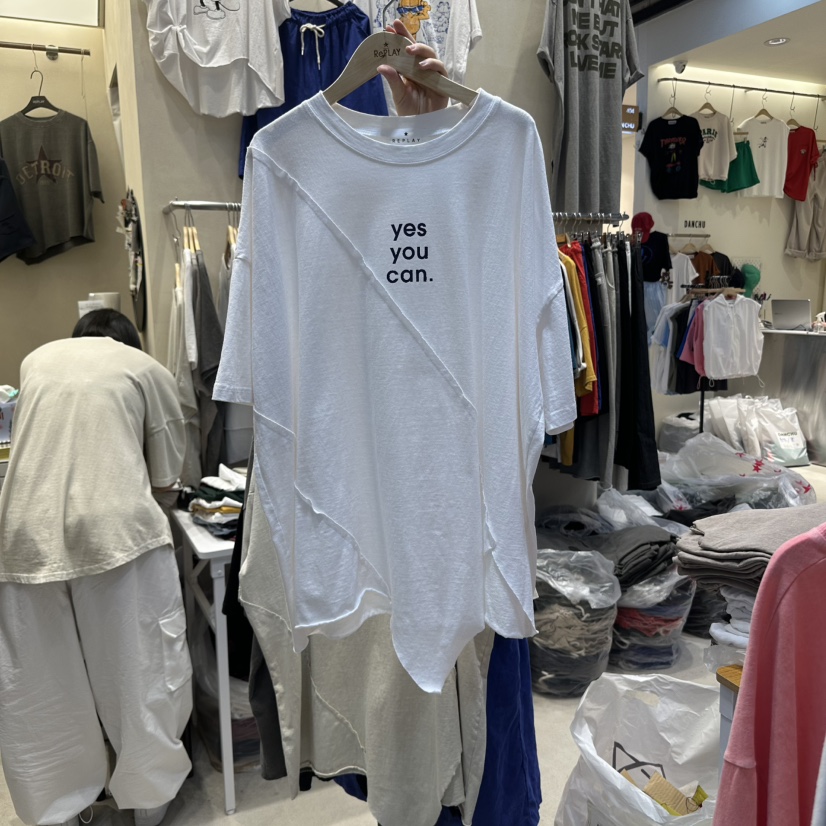 REPLAY東大門㊣直郵女士新品職業休閑時尚25春夏真品熱賣T恤REPLAYT恤圖色1