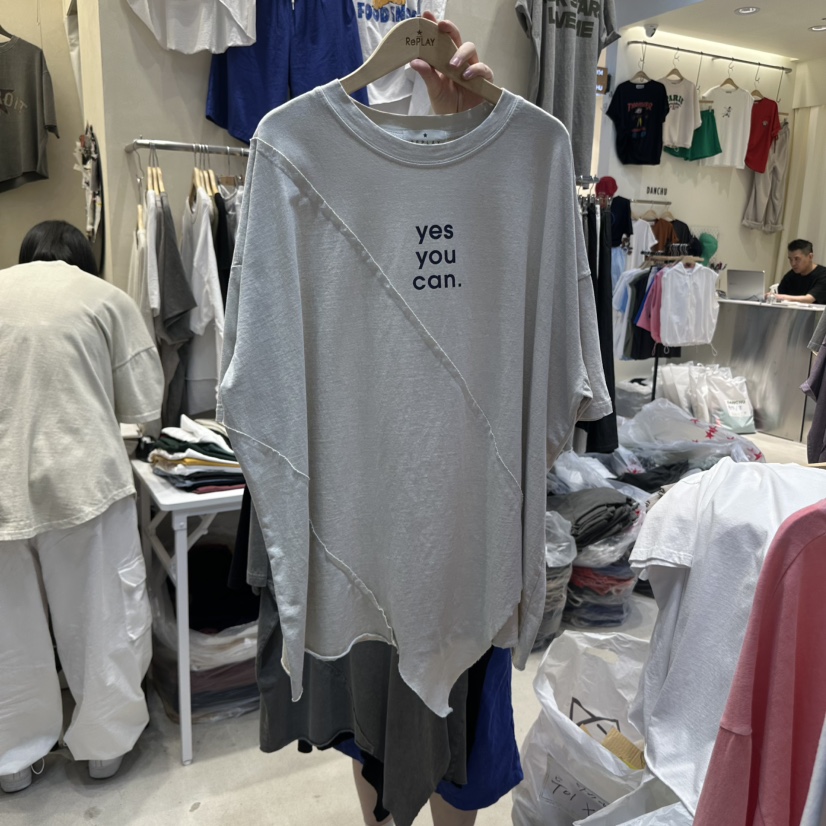 REPLAY東大門㊣直郵女士新品職業休閑時尚25春夏真品熱賣T恤REPLAYT恤圖色2