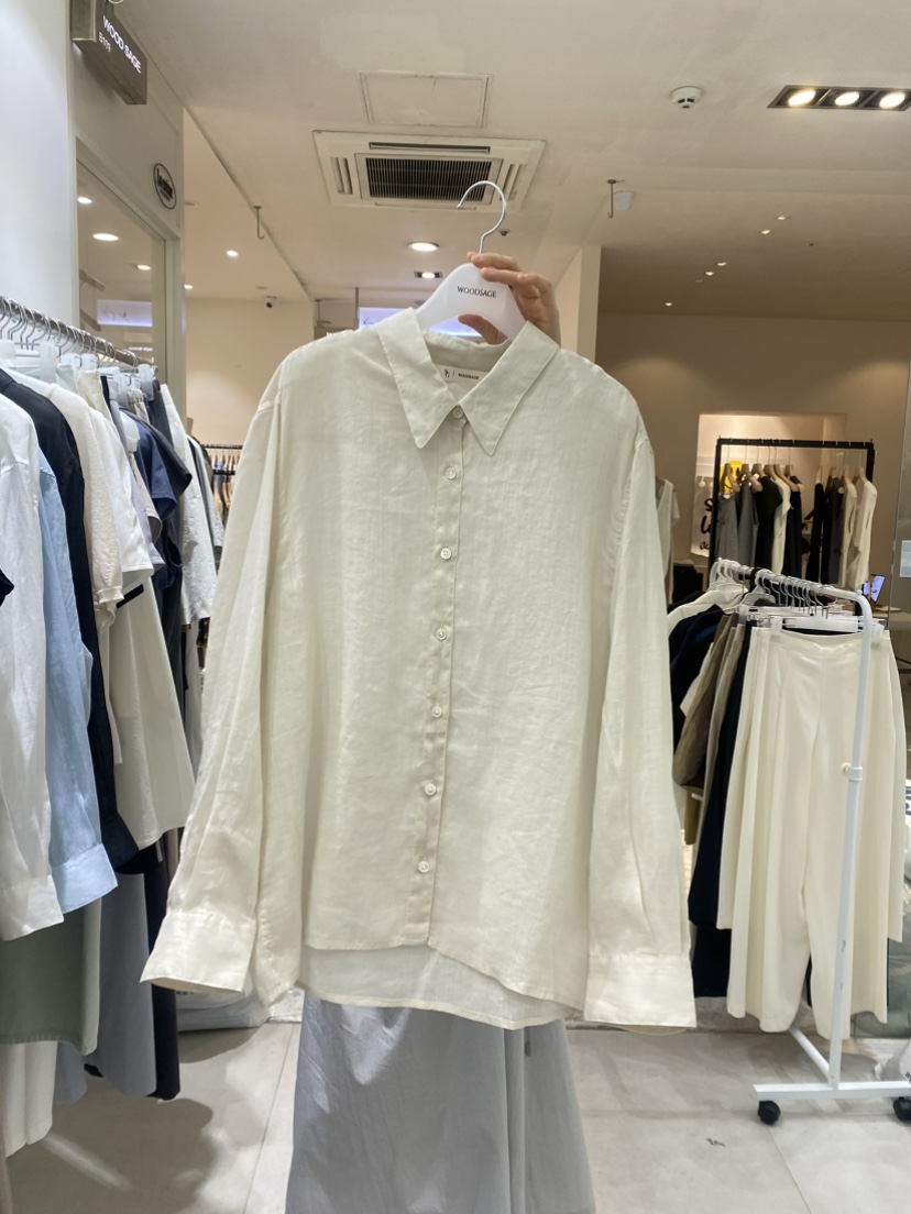 WOOD SAGE東大門㊣直郵女裝新品人氣25春夏襯衫蕾絲衫柔軟WOOD SAGE襯衫/蕾絲衫