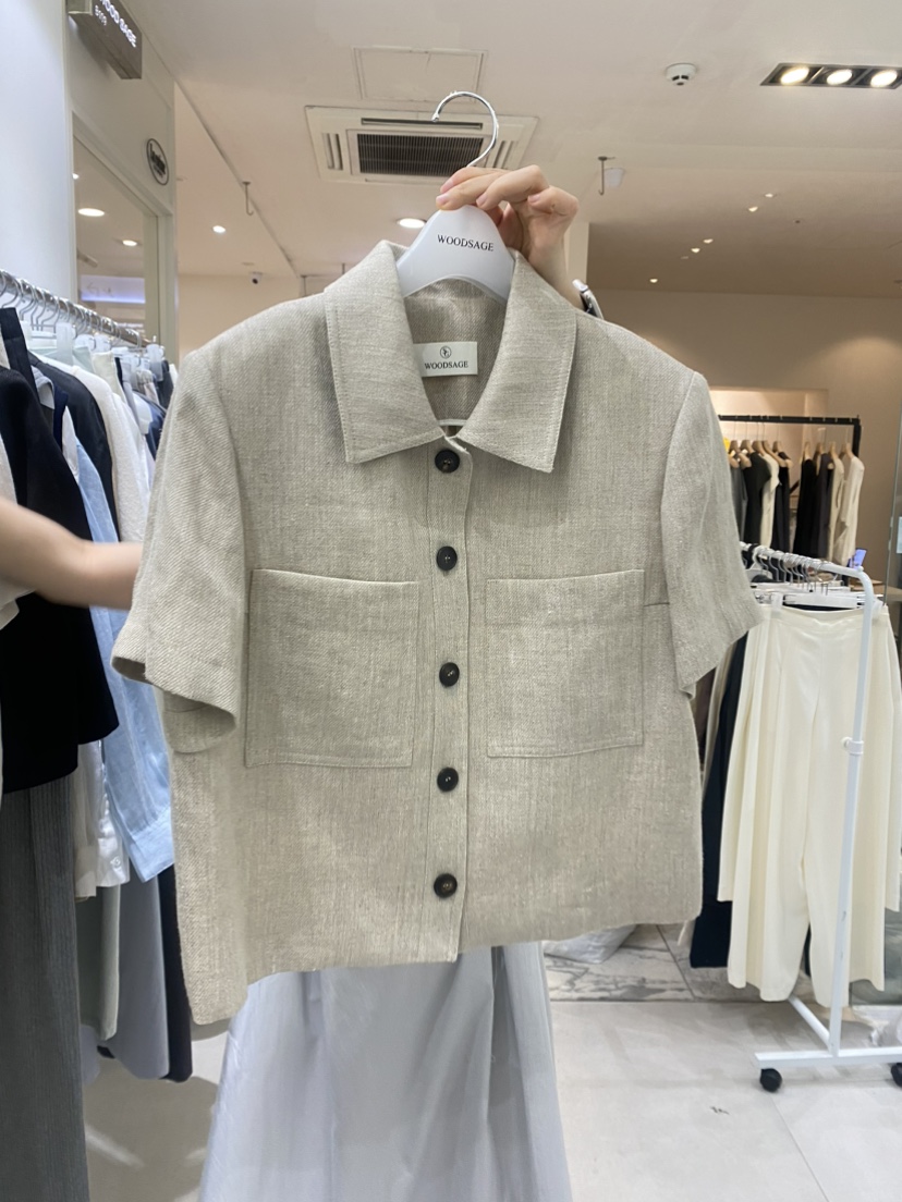 WOOD SAGE東大門㊣實拍女士新款休閑職業推薦真品夾克亞麻WOOD SAGE夾克