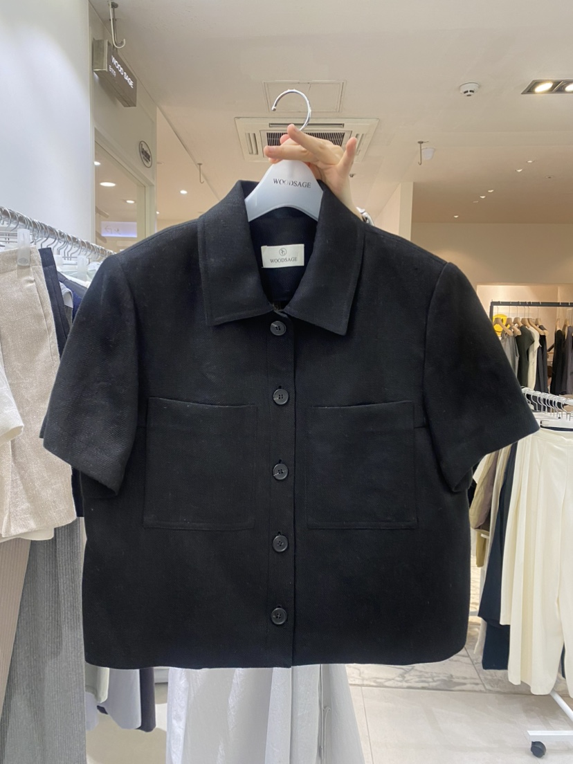 WOOD SAGE東大門㊣實拍女士新款休閑職業推薦真品夾克亞麻WOOD SAGE夾克圖色3