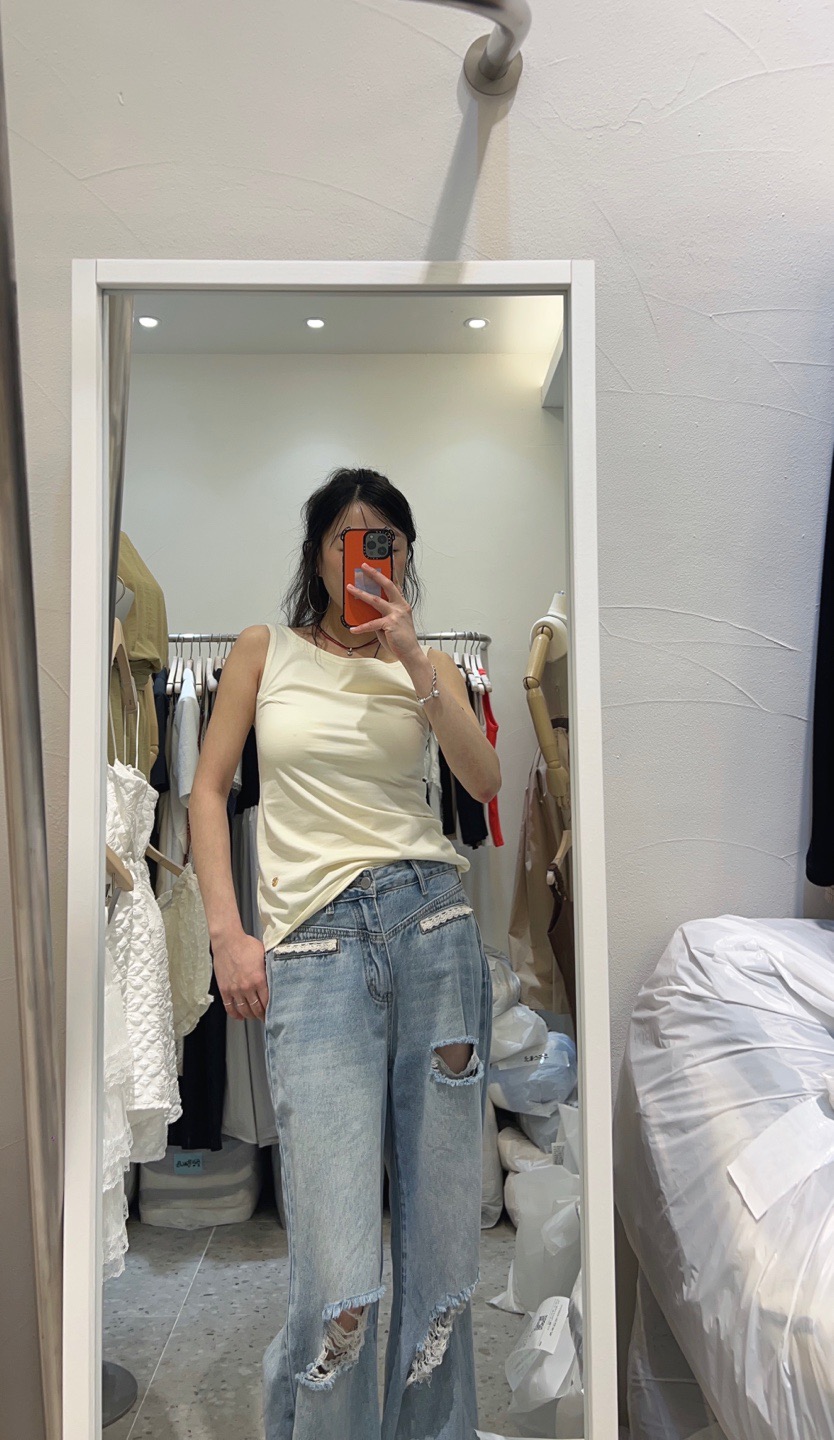 ROU.TINE東大門㊣直郵女士新品職業推薦25春夏熱賣吊帶背心ROU.TINE吊帶/背心