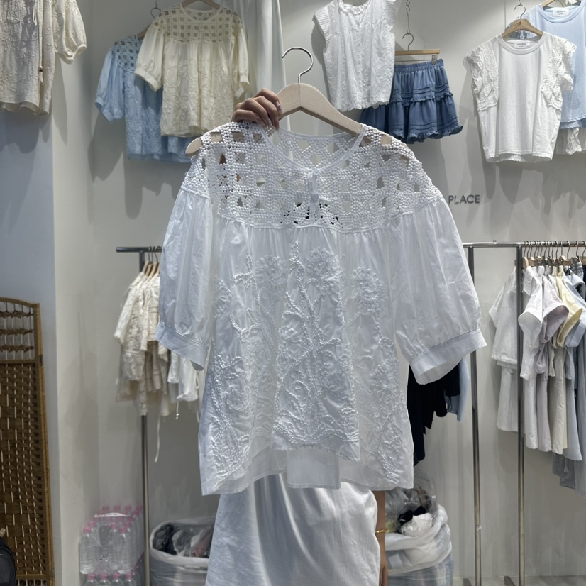 HOT PLACE東大門㊣直郵女裝新品休閑25春夏職業襯衫蕾絲衫HOT PLACE/DREAM GIRIS襯衫/蕾絲衫
