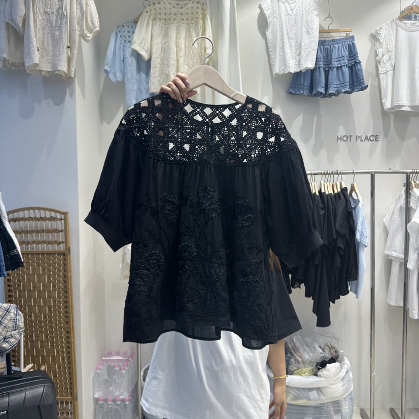 HOT PLACE東大門㊣直郵女裝新品休閑25春夏職業襯衫蕾絲衫HOT PLACE/DREAM GIRIS襯衫/蕾絲衫圖色4