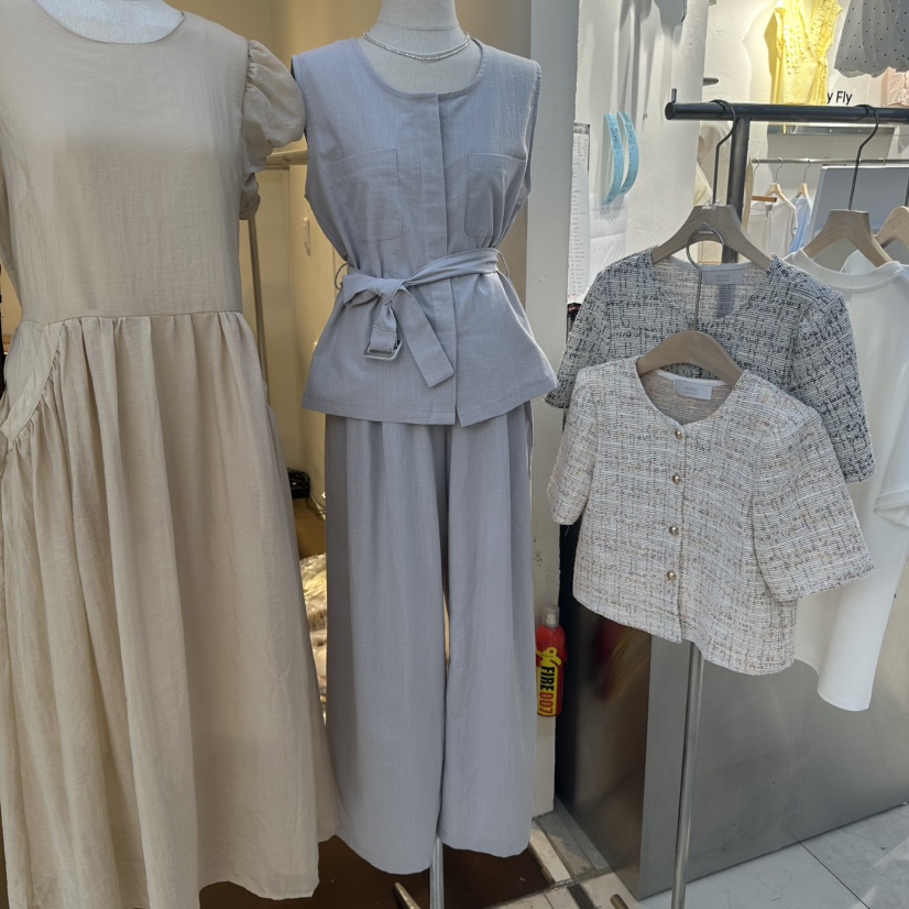 FIL FIL韓國直郵㊣女裝新品熱賣25春夏職業真品套裝含腰帶FLY FLY套裝