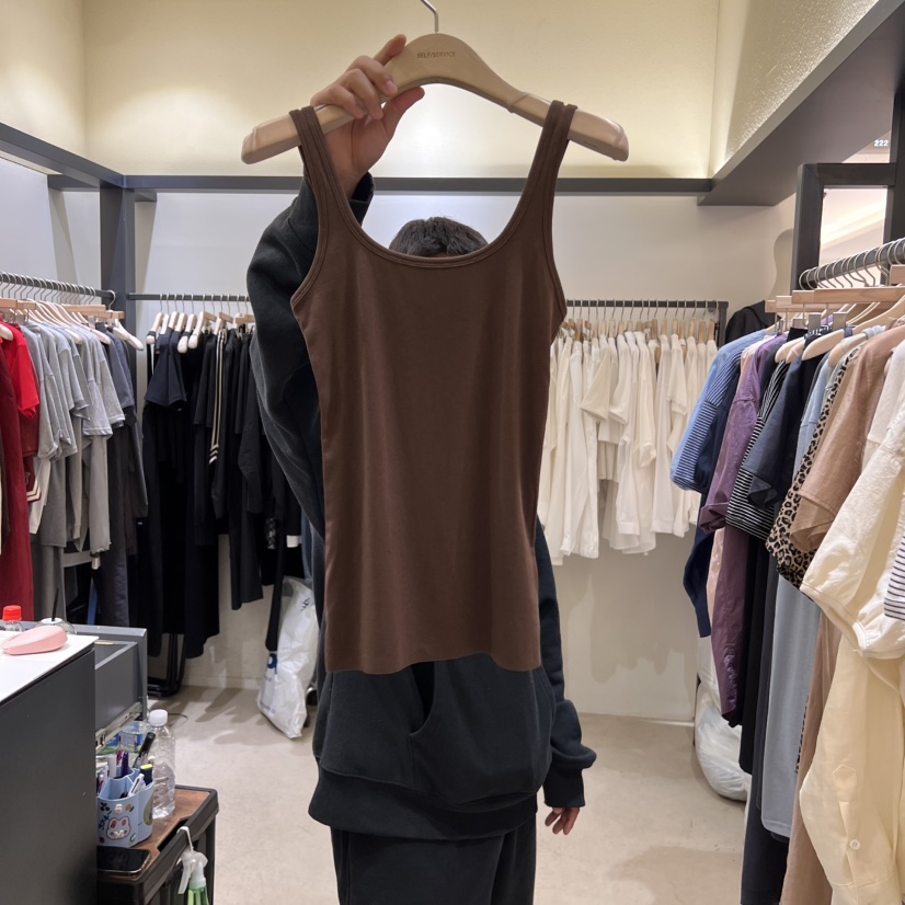 SELF SERVICE韓國代購㊣女士新品休閑推薦25春夏吊帶背心天絲SELF SERVICE吊帶/背心圖色2