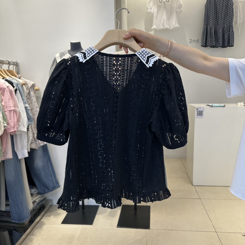 2nd B-S韓國代購㊣女士新品時尚真品25春夏職業襯衫蕾絲衫2nd B-S襯衫/蕾絲衫