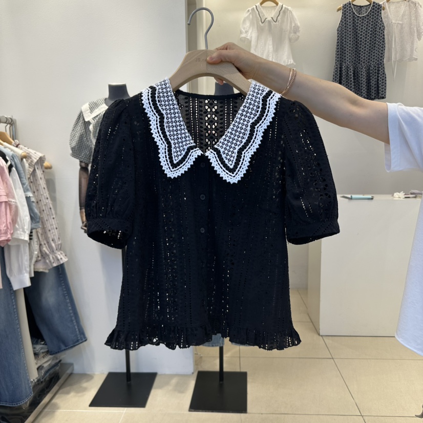 2nd B-S韓國代購㊣女士新品時尚真品25春夏職業襯衫蕾絲衫2nd B-S襯衫/蕾絲衫圖色2