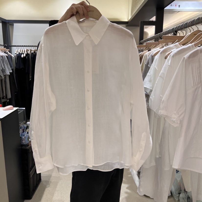SELF SERVICE東大門㊣實拍女裝新品25春夏襯衫蕾絲衫亞麻布SELF SERVICE襯衫/蕾絲衫