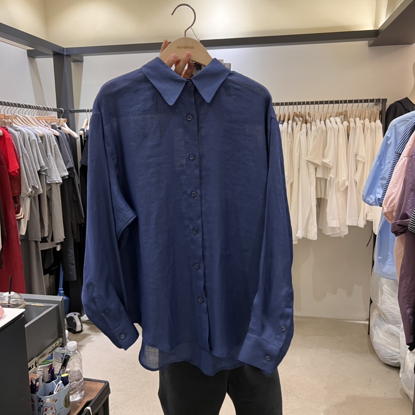 SELF SERVICE東大門㊣實拍女裝新品25春夏襯衫蕾絲衫亞麻布SELF SERVICE襯衫/蕾絲衫圖色3