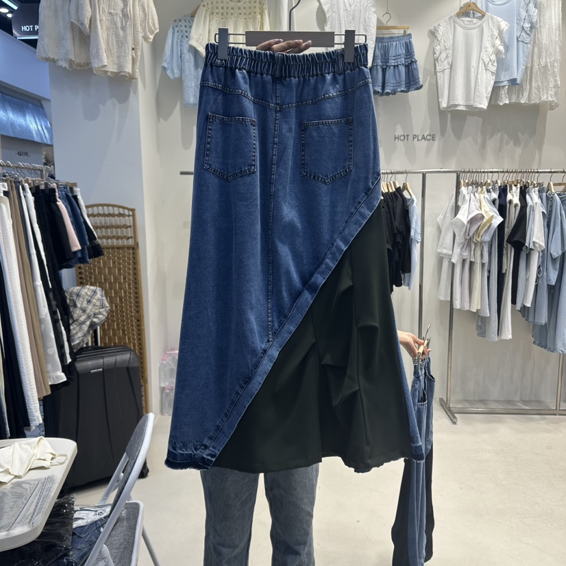 HOT PLACE東大門㊣實拍女士新品時尚職業熱賣休閑長裙褶皺HOT PLACE/DREAM GIRIS長裙