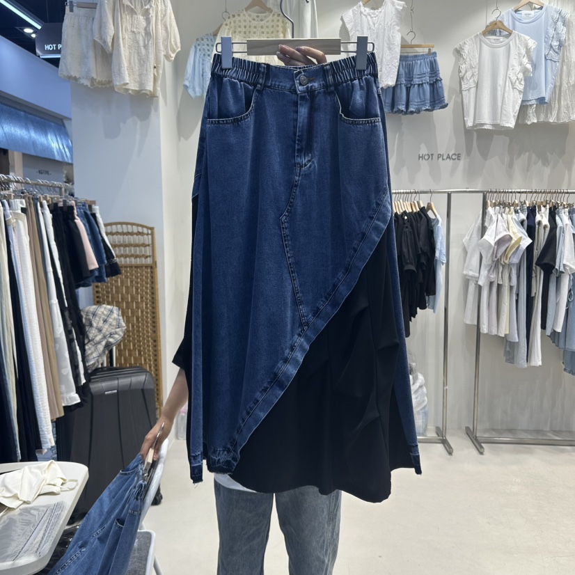 HOT PLACE東大門㊣實拍女士新品時尚職業熱賣休閑長裙褶皺HOT PLACE/DREAM GIRIS長裙圖色2
