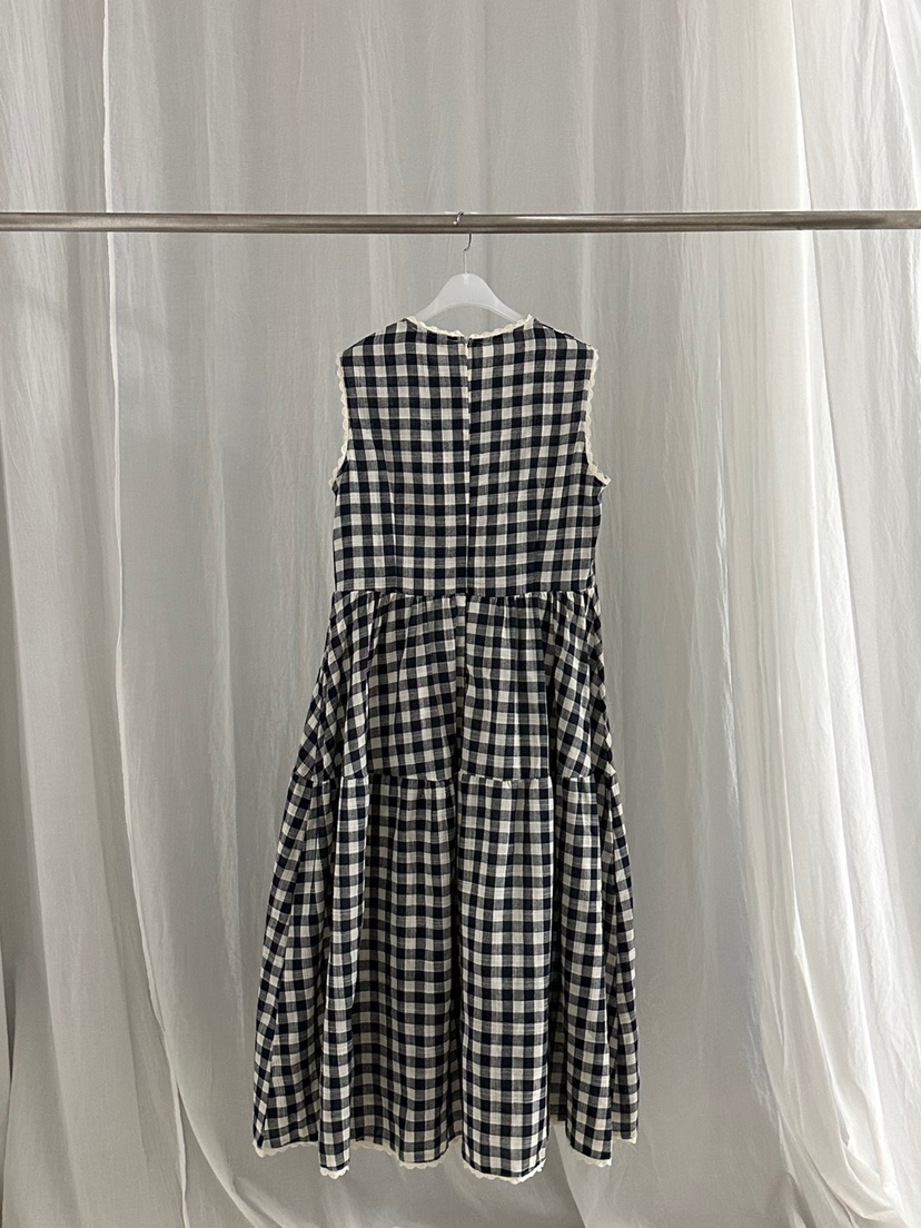 RIVER RAIN韓國直郵㊣女裝新品人氣休閑25春夏時尚連衣裙格紋RIVER RAIN連衣裙