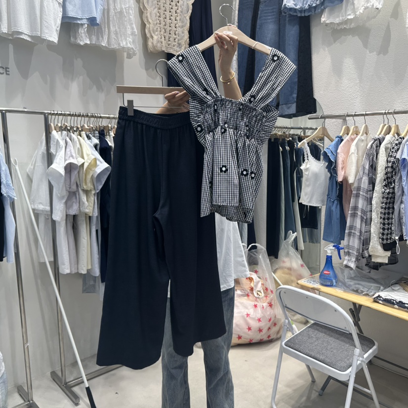HOT PLACE韓國代購㊣女裝新品職業套裝兩件套刺繡套裝格紋HOT PLACE/DREAM GIRIS套裝